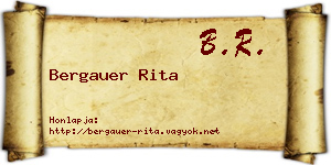 Bergauer Rita névjegykártya